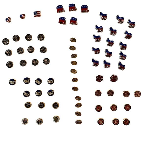 Lot of 60+ Pcs Floating Locket Jewelry Charms Military Army Navy Police Politics - Picture 2 of 9